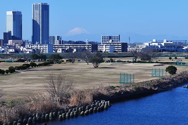 多摩川大橋からの富士山