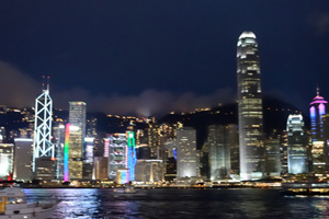 スター・フェリーから望む香港島の夜景