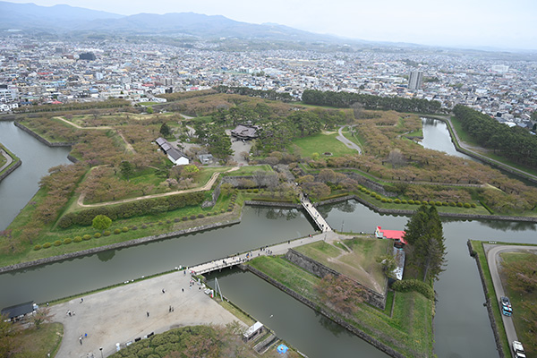 五稜郭タワーから望む五稜郭