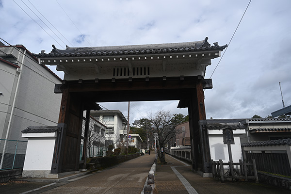 白鳳門の向こうに見える伊賀上野城天守
