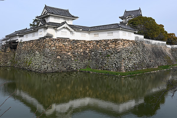 西側端から望む岸和田城