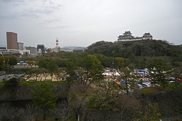 宿泊したホテルの窓から見えた和歌山城