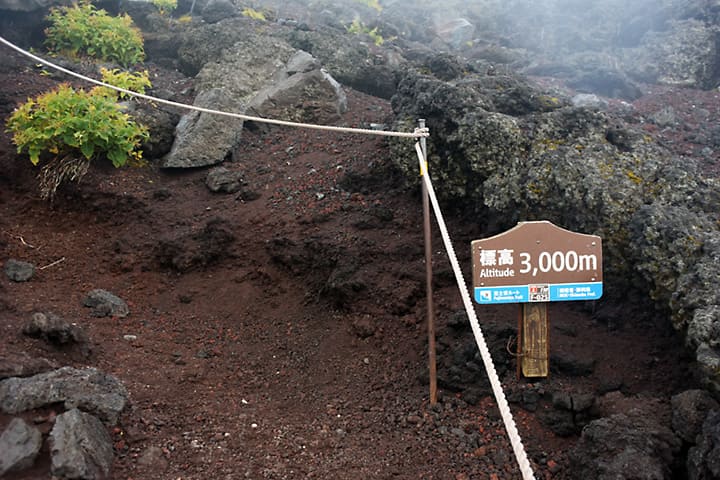 3000m地点の看板