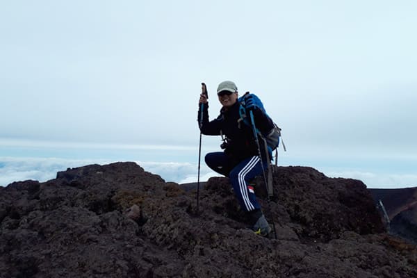 富士山最高点＝日本最高点に到達