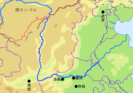 西安―河南―北京旅行地図