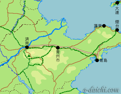 大陸中国・山東省旅行地図