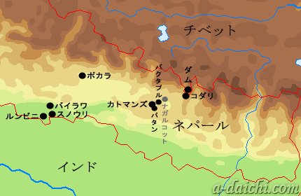 ネパール旅行地図