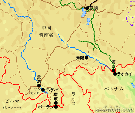 雲南旅行地図