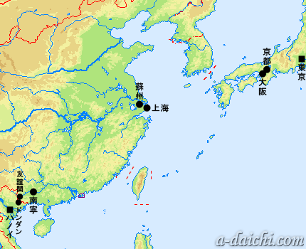 帰国への旅行地図