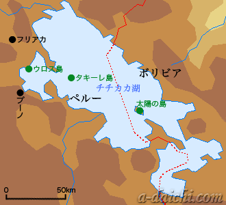 チチカカ湖地図