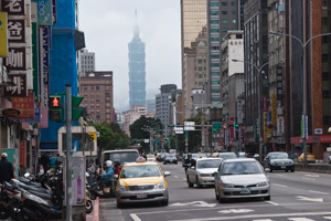 TAIPEI 101が見える台北の街並み