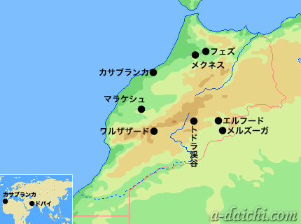 モロッコ旅行記地図