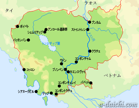 カンボジア地図