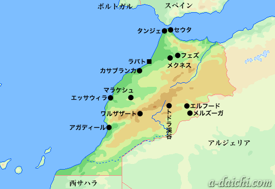 モロッコ地図