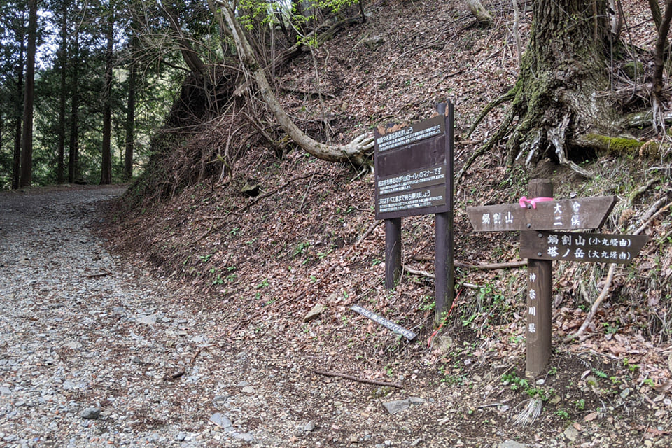 小丸尾根ルート分岐