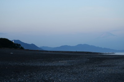 夕霞の富士山