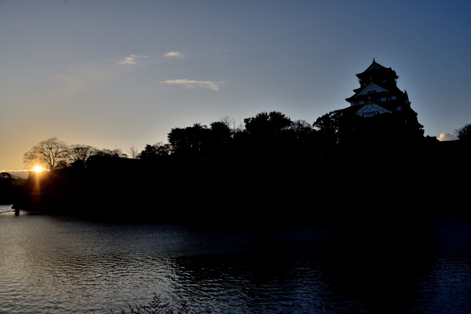 大阪城の初日の出